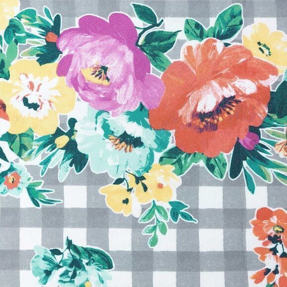 NEW The Pioneer Woman Sweet Romance Gingham Floral Cotton-Rich Shower Curtain, 7 - Picture 8 of 9